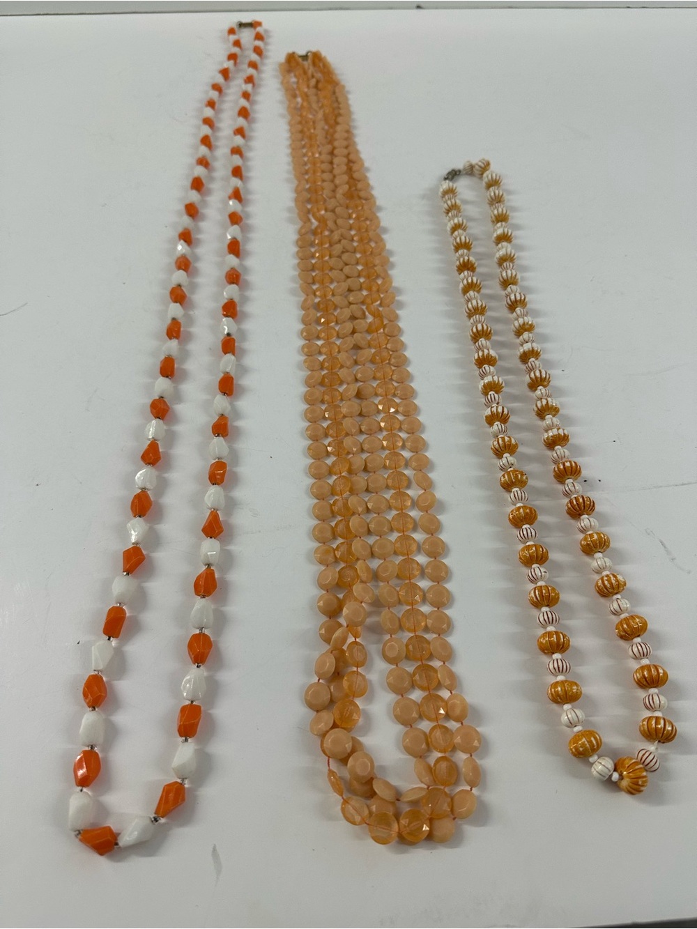 Vintage Peach & Orange Necklace Lot